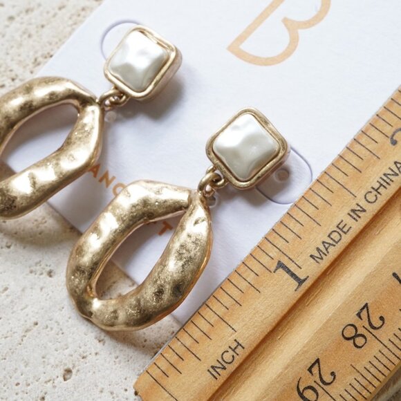 Bancroft Hammered Hoop Drop Earrings - Picture 3 of 3